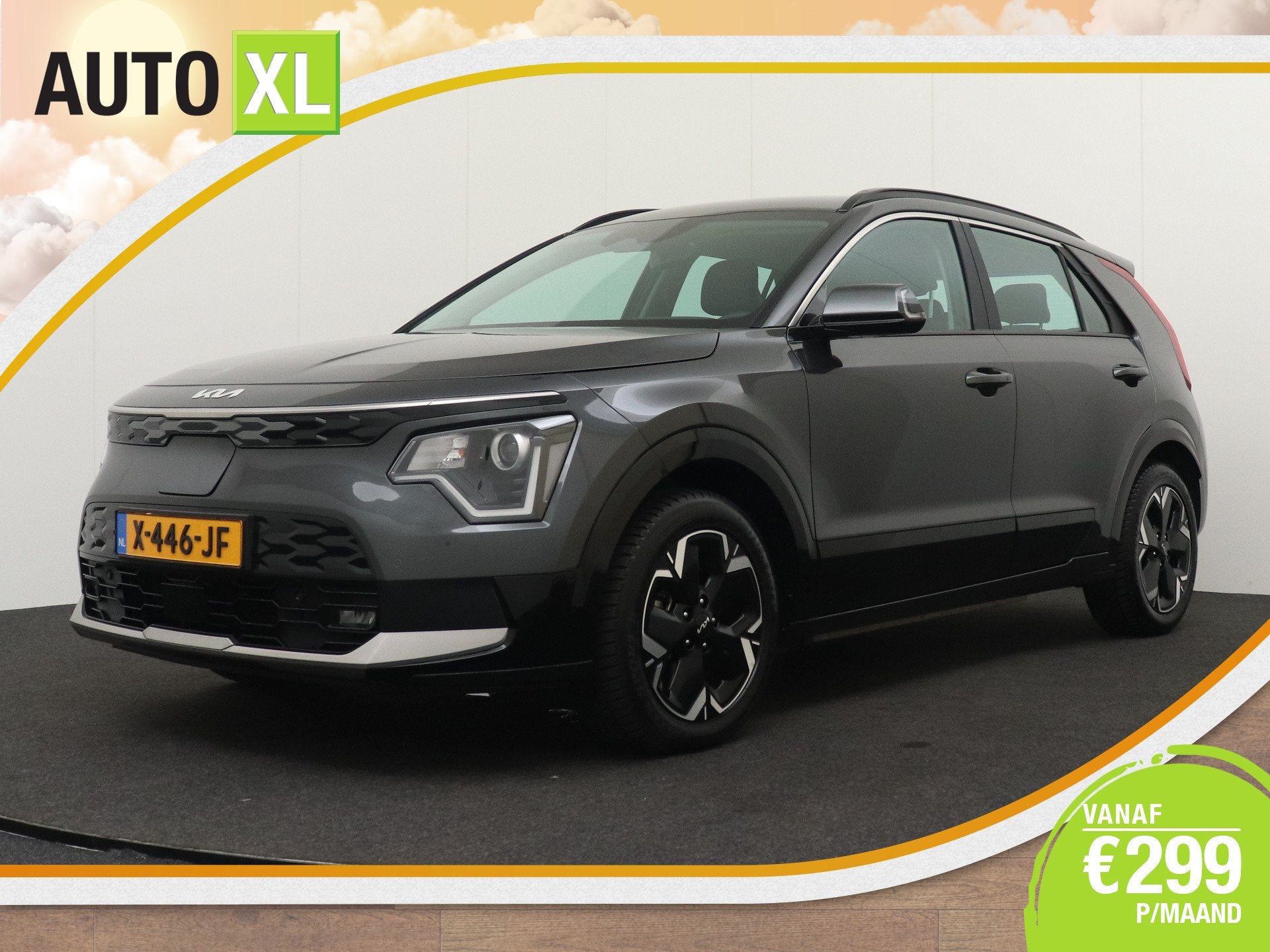 Kia Niro EV DynamicLine 64.8 kWh 3-Fase (98% SOH) Adapt. Cru, Auto's, Dealer onderhouden, 1657 kg, Leder en Stof, Origineel Nederlands