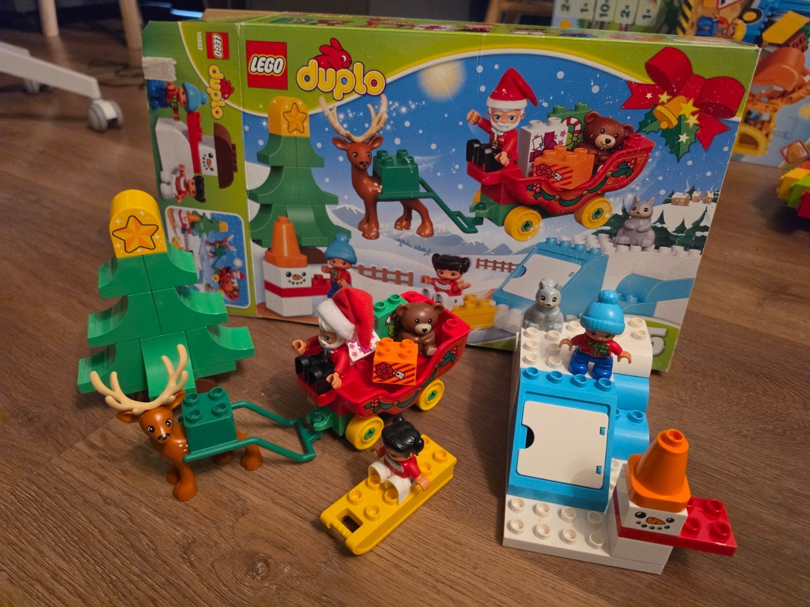 Lego Duplo Kerstset met de Kerstman en rendier, Inclusief minifiguren, Gebruikt, Overige thema's, Ophalen of Verzenden