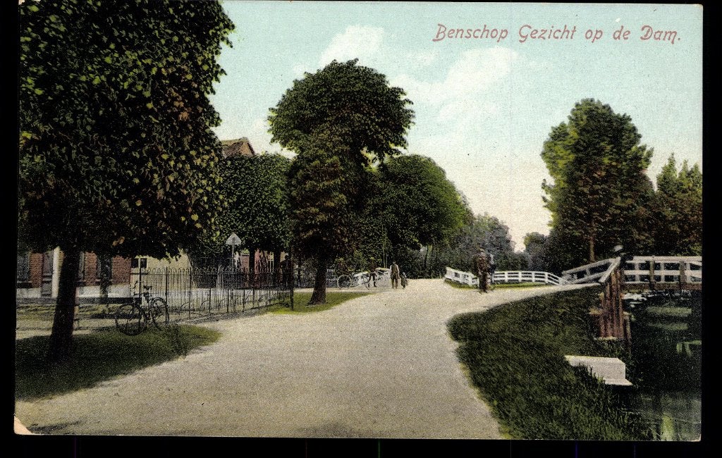 Benschop (Ut.), Gezicht op de Dam, gelopen 1910, Verzenden, Voor 1920, Gelopen, Utrecht
