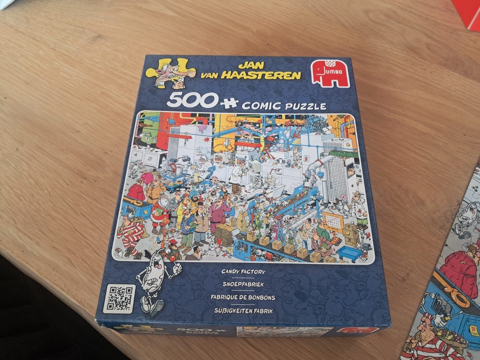 Jan van Haasteren Snoepfabriek 500 stukjes compleet, Ophalen of Verzenden, 500 t/m 1500 stukjes, Gebruikt, Legpuzzel