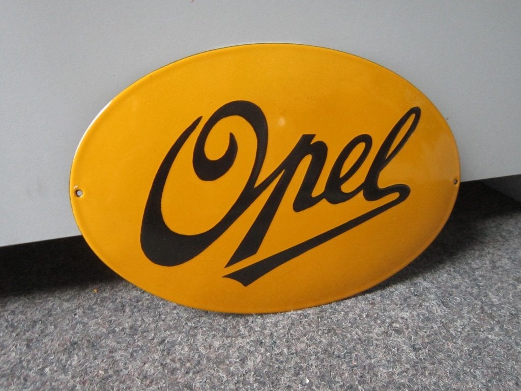 OPEL EMAILLE RECLAMEBORD, Ophalen, Zo goed als nieuw, Reclamebord