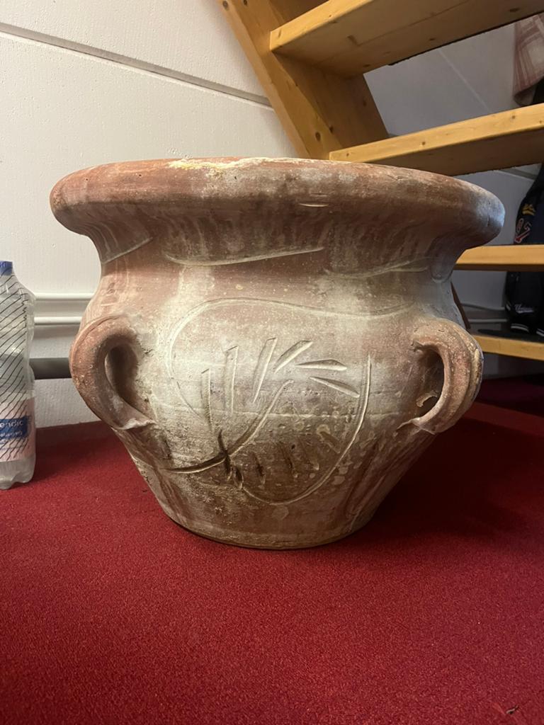 Robuuste italiaanse terracotta bloempot, Ophalen, Gebruikt, 40 cm of meer, Rond