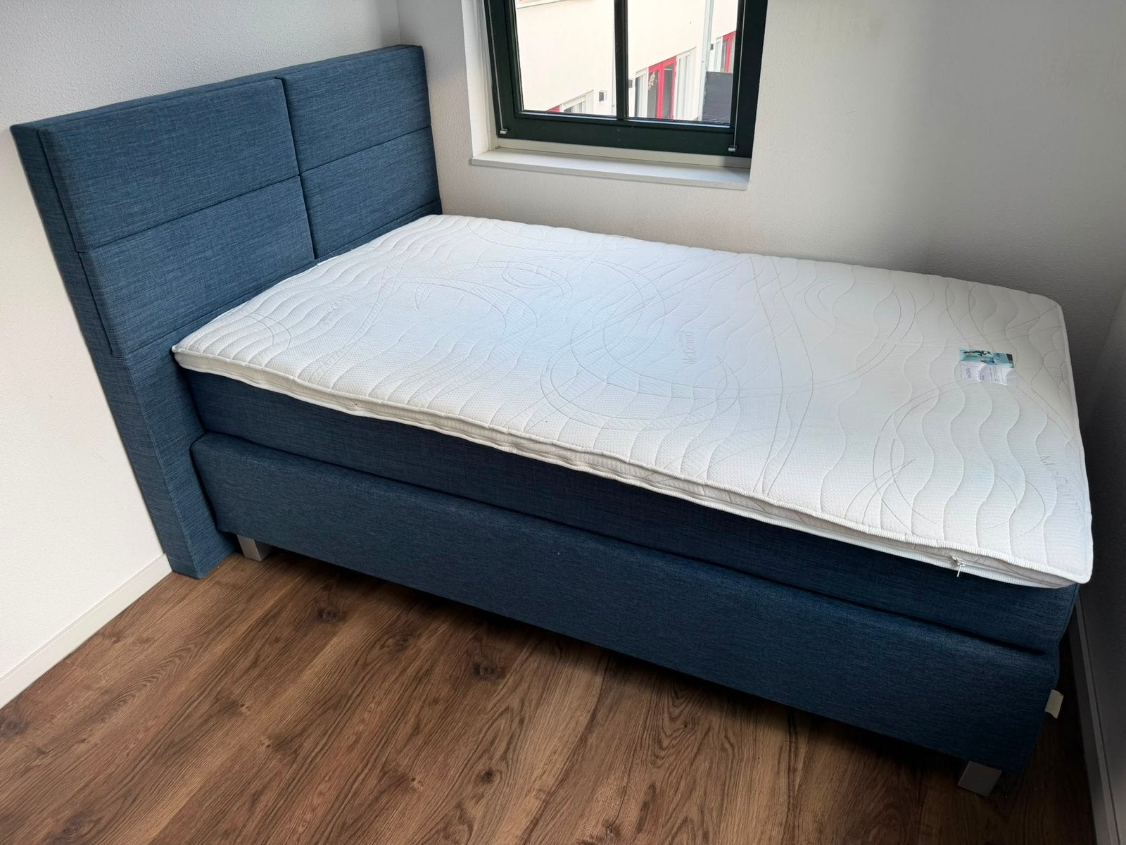 MioDormio Florence Boxspring 120x200 cm, Ophalen, 90 cm, Eenpersoons, Blauw