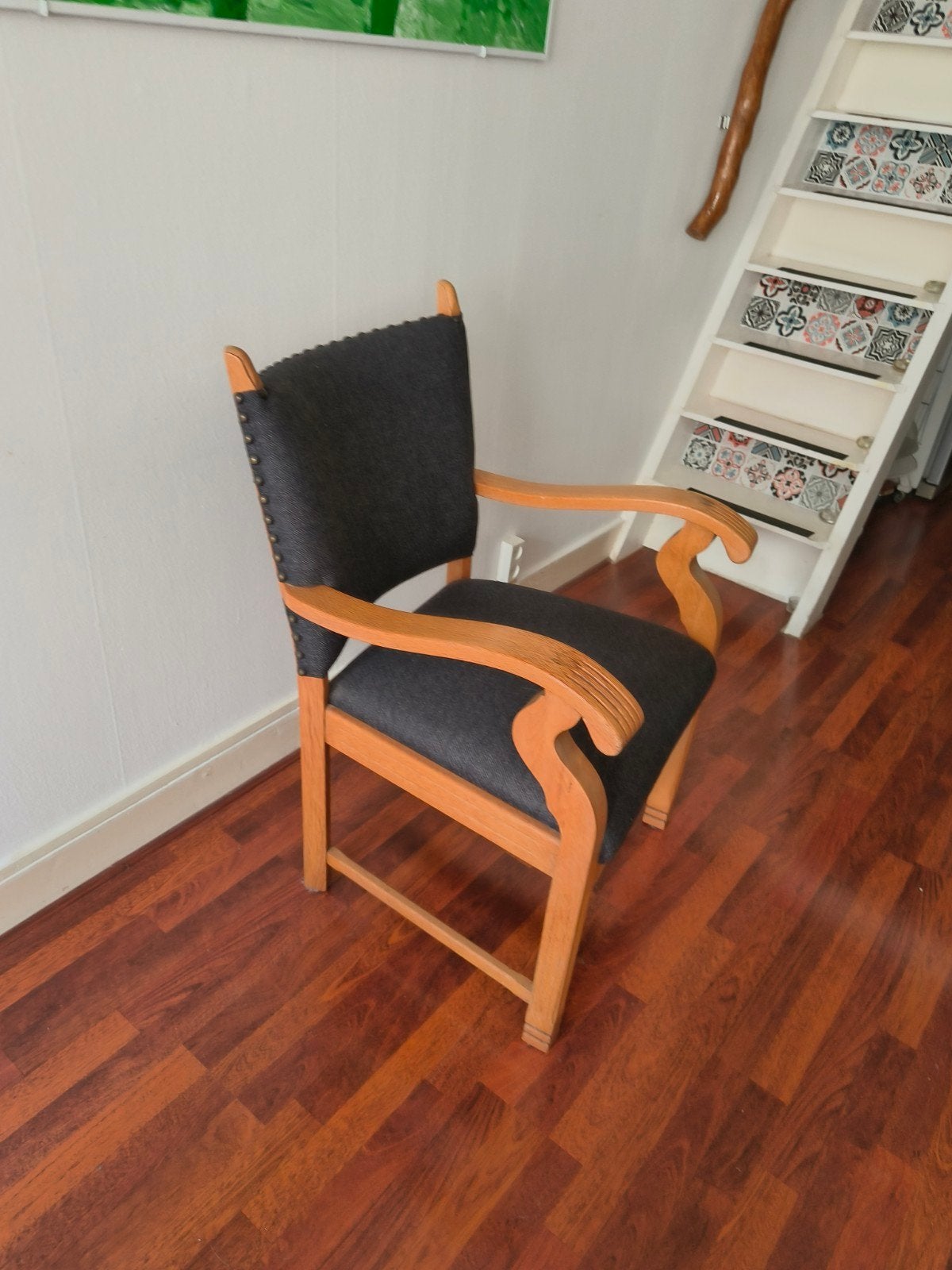 Rookstoel in top staat nieuwe bekleding, Antiek en Kunst, Ophalen