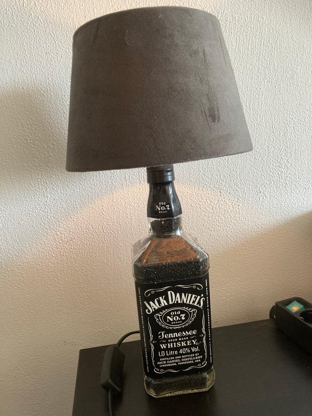 Jack Daniels Tafellamp - Professioneel Upcycled - 40,5cm, Gebruikt, Overige merken, Vintage, Zwart