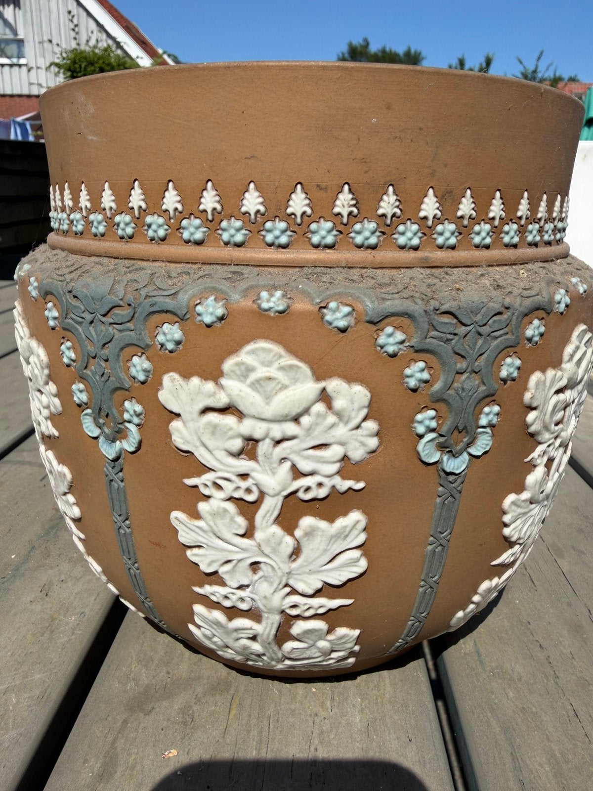 Doulton Lambeth jardinière plantenpot uit Engeland, puntgaaf, Antiek en Kunst, Verzenden