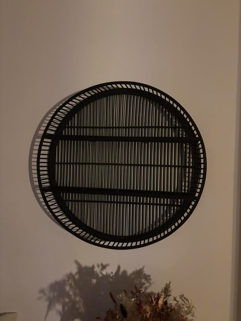 Zwart wanddecoratie rotan, zo goed als nieuw, Huis en Inrichting, Woonaccessoires | Wanddecoraties, Ophalen, Zwart, Decoratieobject