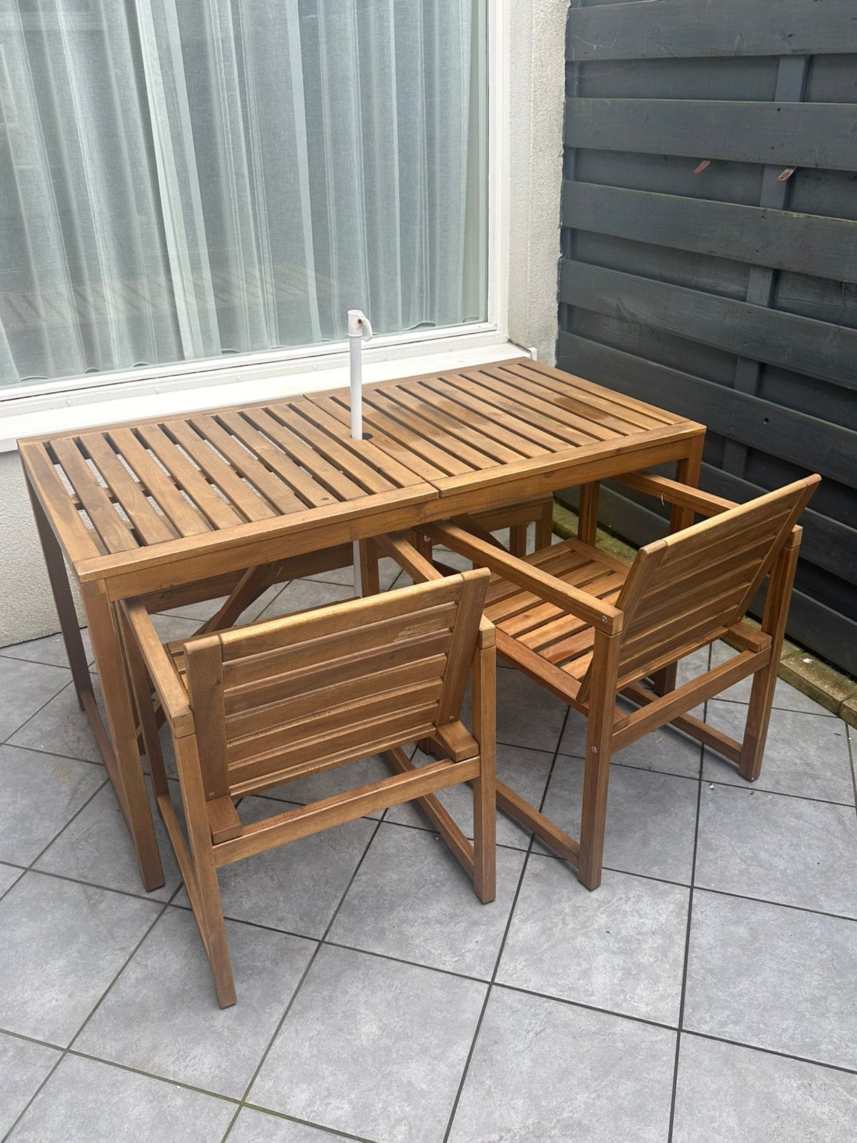 IKEA houten tuinset, Ophalen, Zo goed als nieuw, Hout
