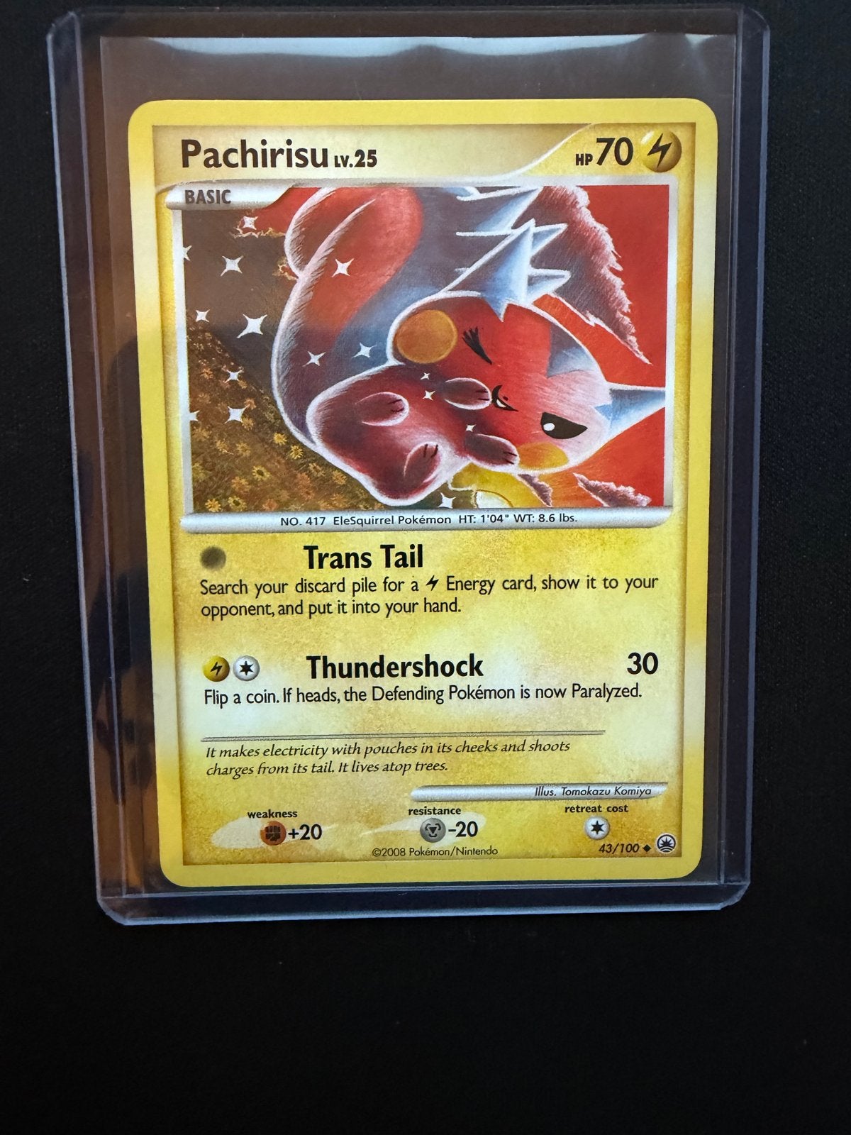 Pachirisu LV.25 43/100, Hobby en Vrije tijd, Verzamelkaartspellen | Pokémon, Ophalen of Verzenden, Zo goed als nieuw, Losse kaart