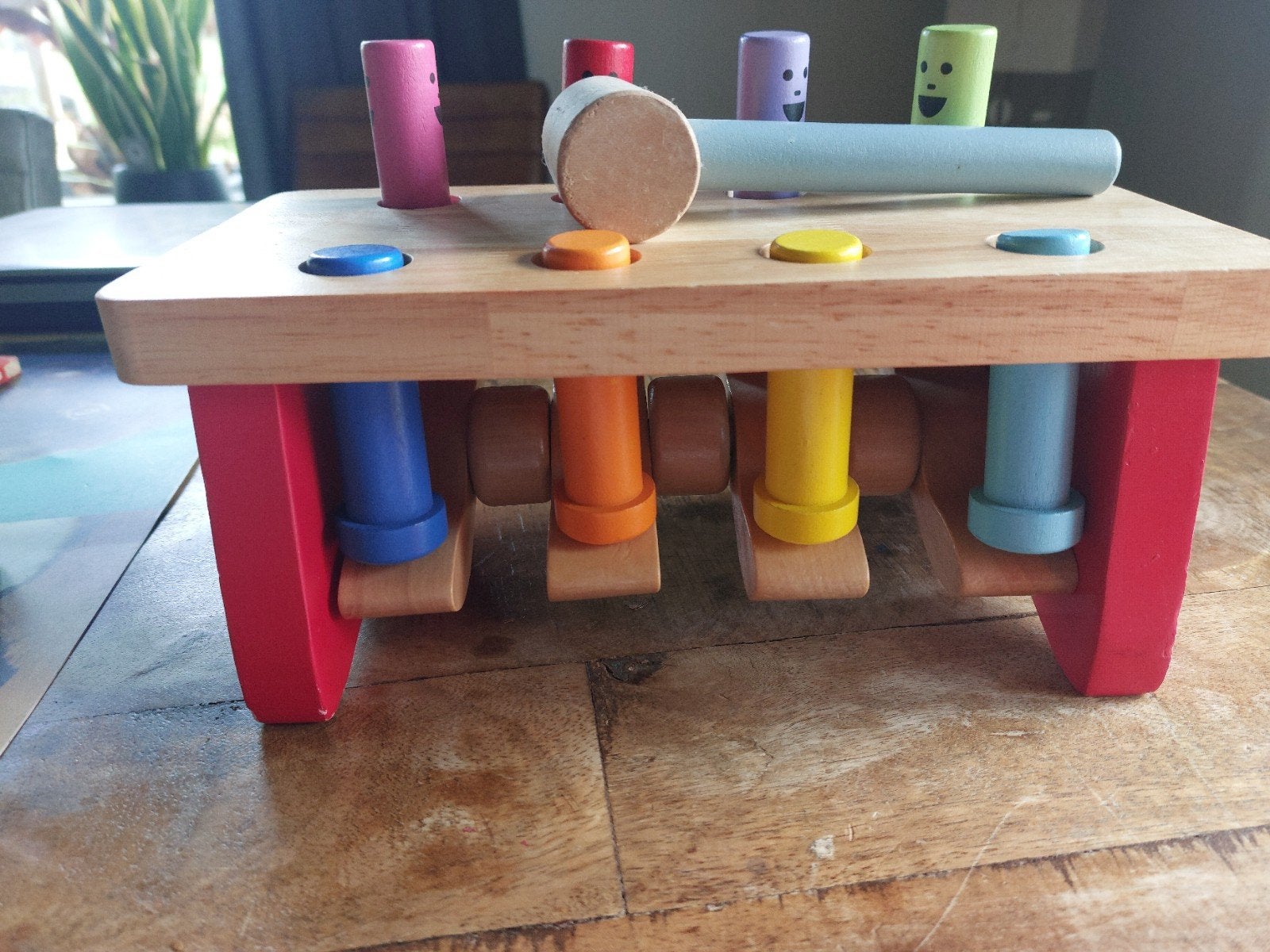 Houten Hamertje Tik Speelgoed met Kleurrijke Pinnen, Ophalen, Gebruikt, Overige typen