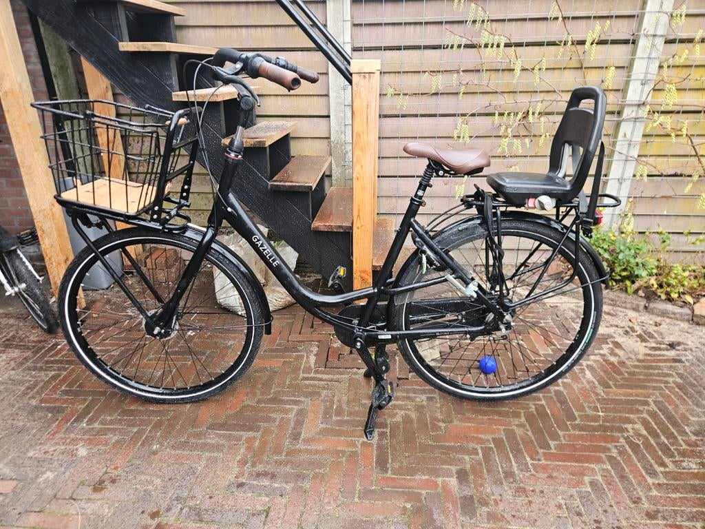 Gazelle Bloom C7 Dames Moederfiets - Zwart Mat - Maat 53, Fietsen en Brommers, Fietsen | Dames | Moederfietsen, Ophalen, Mandje