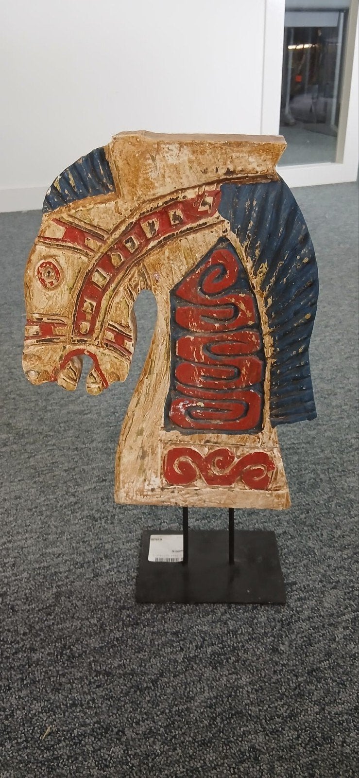 4x  Paardenhoofd Sculptuur op Sokkel, Antiek en Kunst, Ophalen