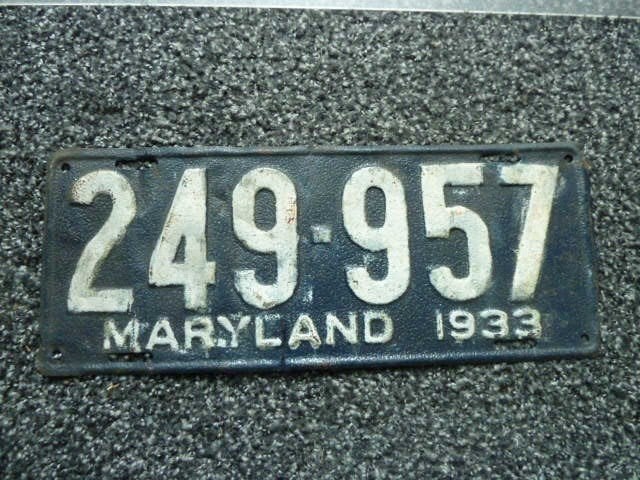 Kentekenplaat licenseplate Maryland 1933 USA, Verzenden, Gebruikt, Auto's