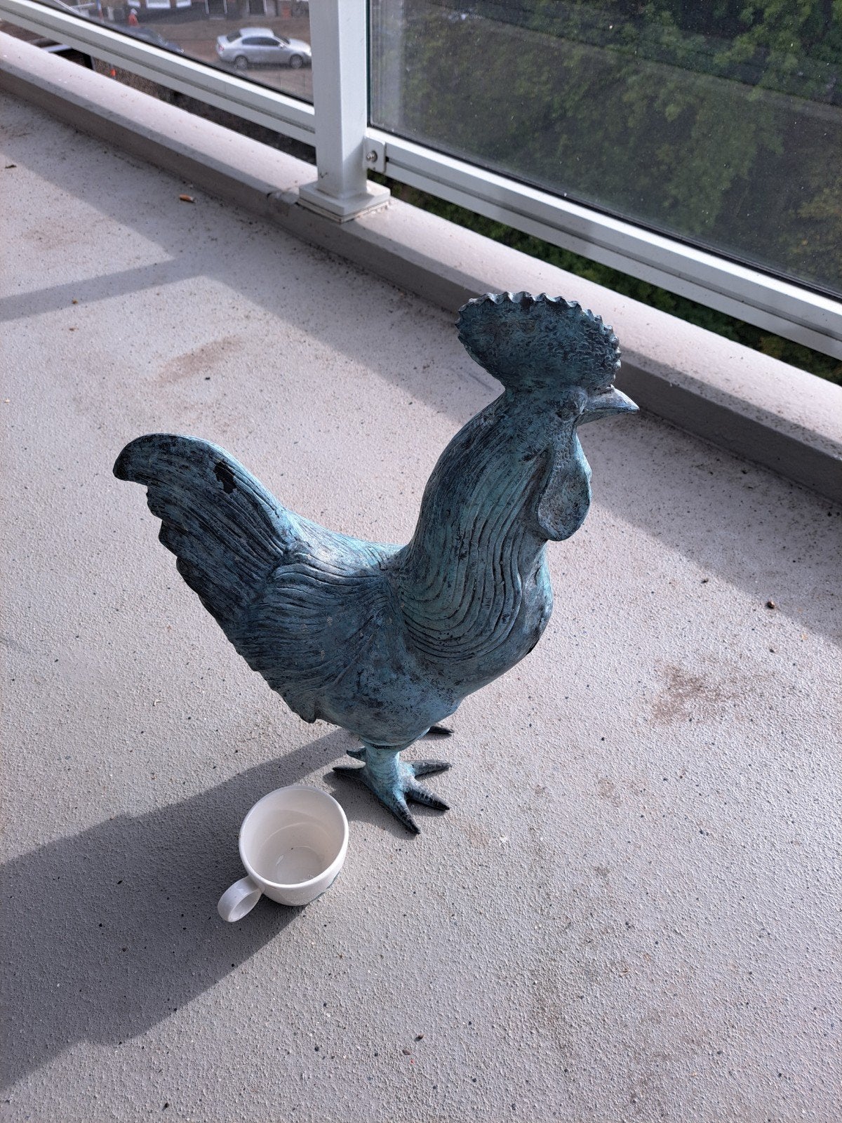 Bronzen Haan Beeld - Prachtig Patina, Ophalen of Verzenden, 20 - 50 cm, Beeld, Vogel