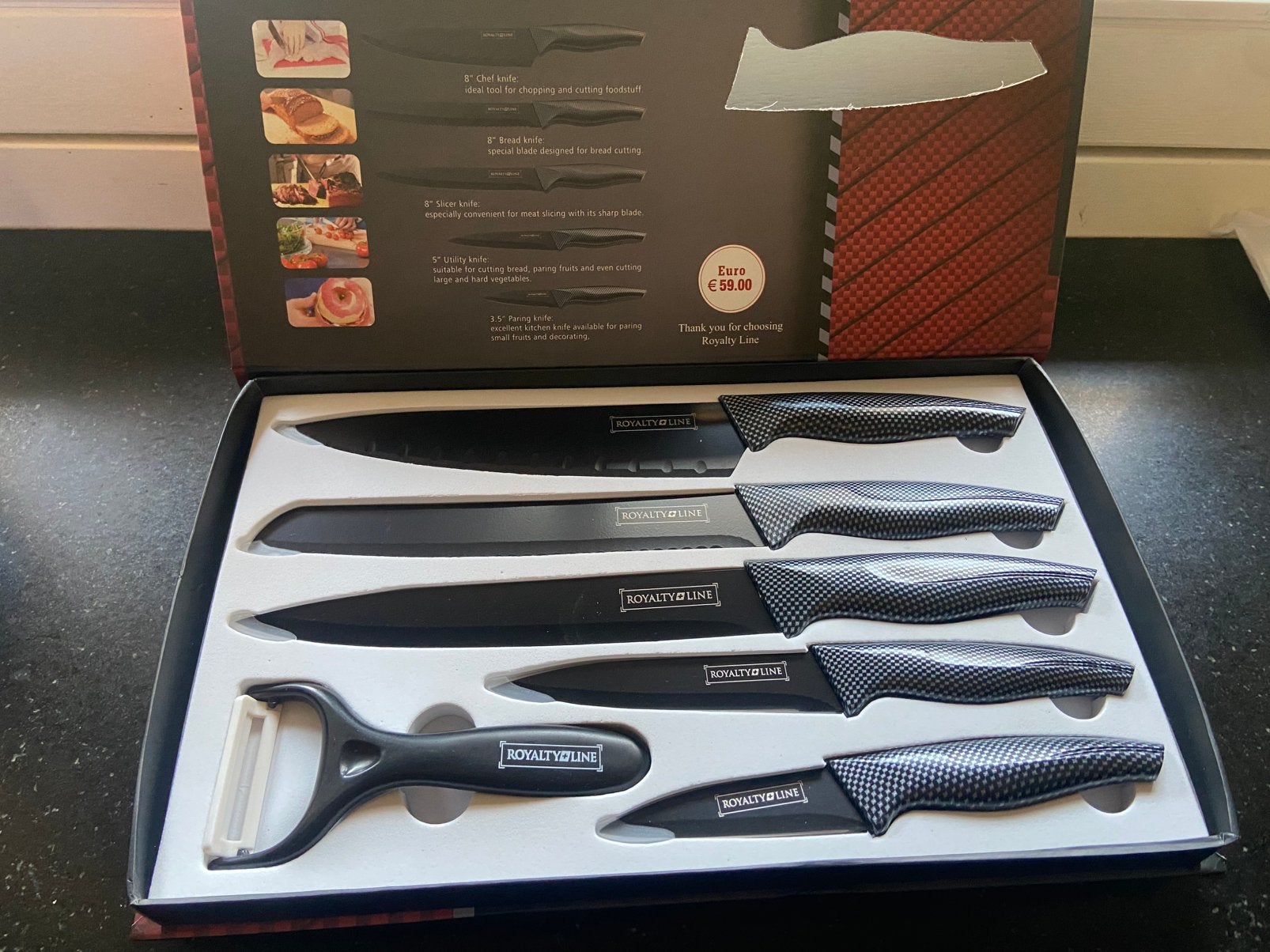Messen set. Royalty line, Ophalen of Verzenden, Nieuw, Rvs of Chroom, Bestekset