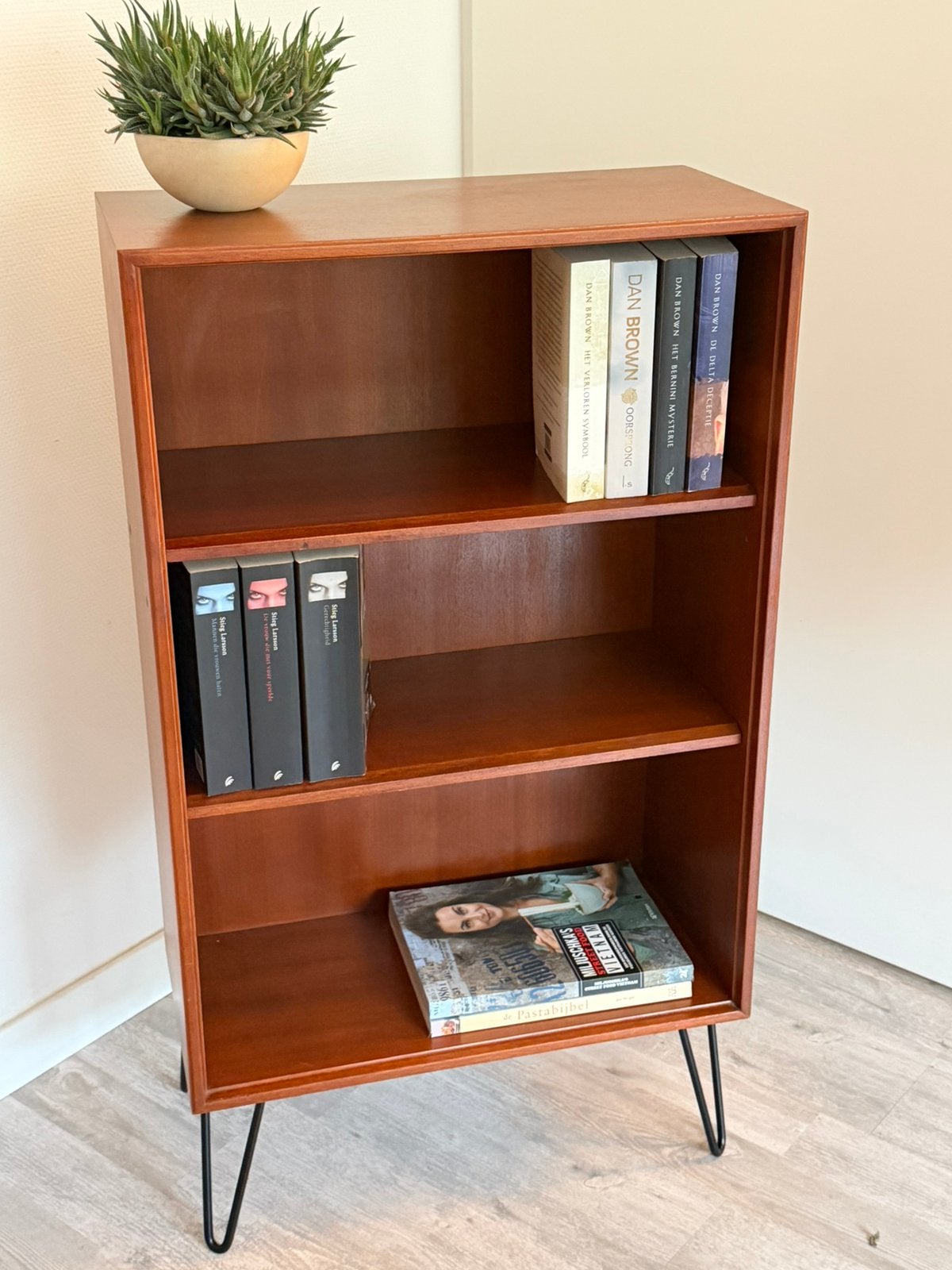 Vintage Formule Kempkes boekenkast | retro boekenkast |, Ophalen, Met plank(en), 100 tot 150 cm, Teakhout