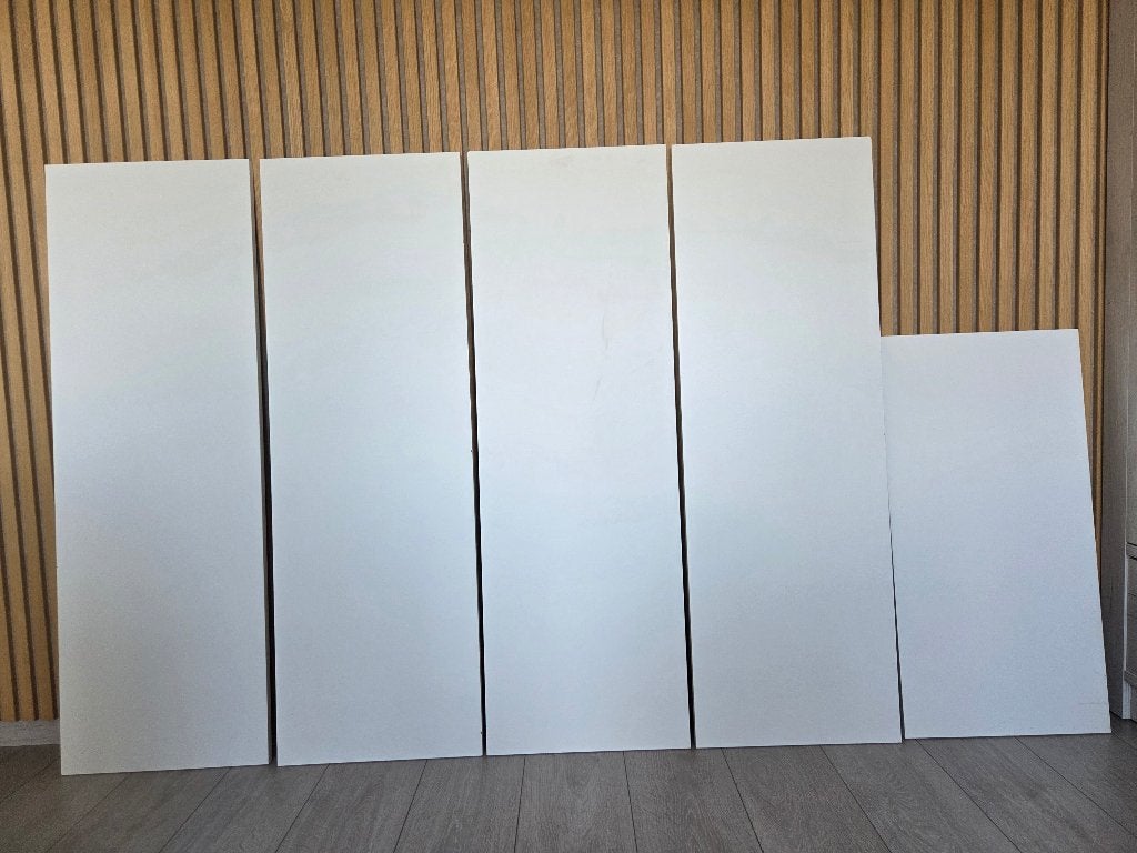 Meubelpanelen wit, 4 stuks 120x40 cm + 1 stuk 80x40 cm, Ophalen, Gebruikt, Hout, Minder dan 20 mm