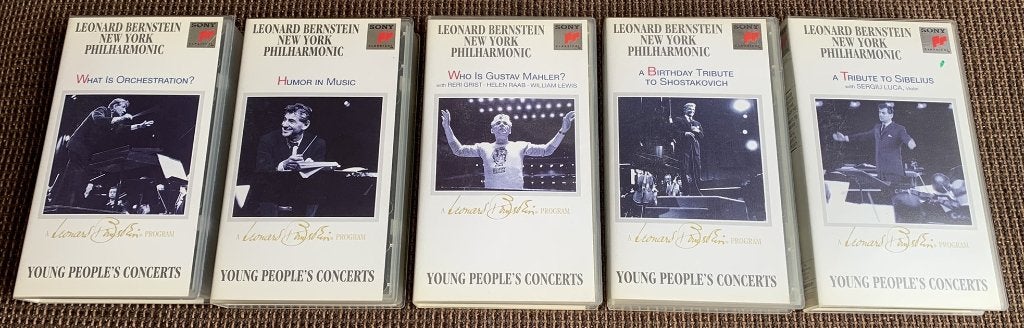 Leonard Bernstein Young People's concerts 5X Video-VHS, Cd's en Dvd's, Alle leeftijden, Ophalen of Verzenden, Nieuw in verpakking