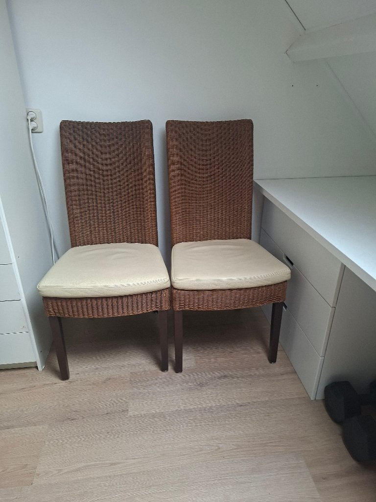 4 x lloyd loom eetkamerstoelen, Huis en Inrichting, Stoelen, Ophalen, Gebruikt, Vier, Bruin