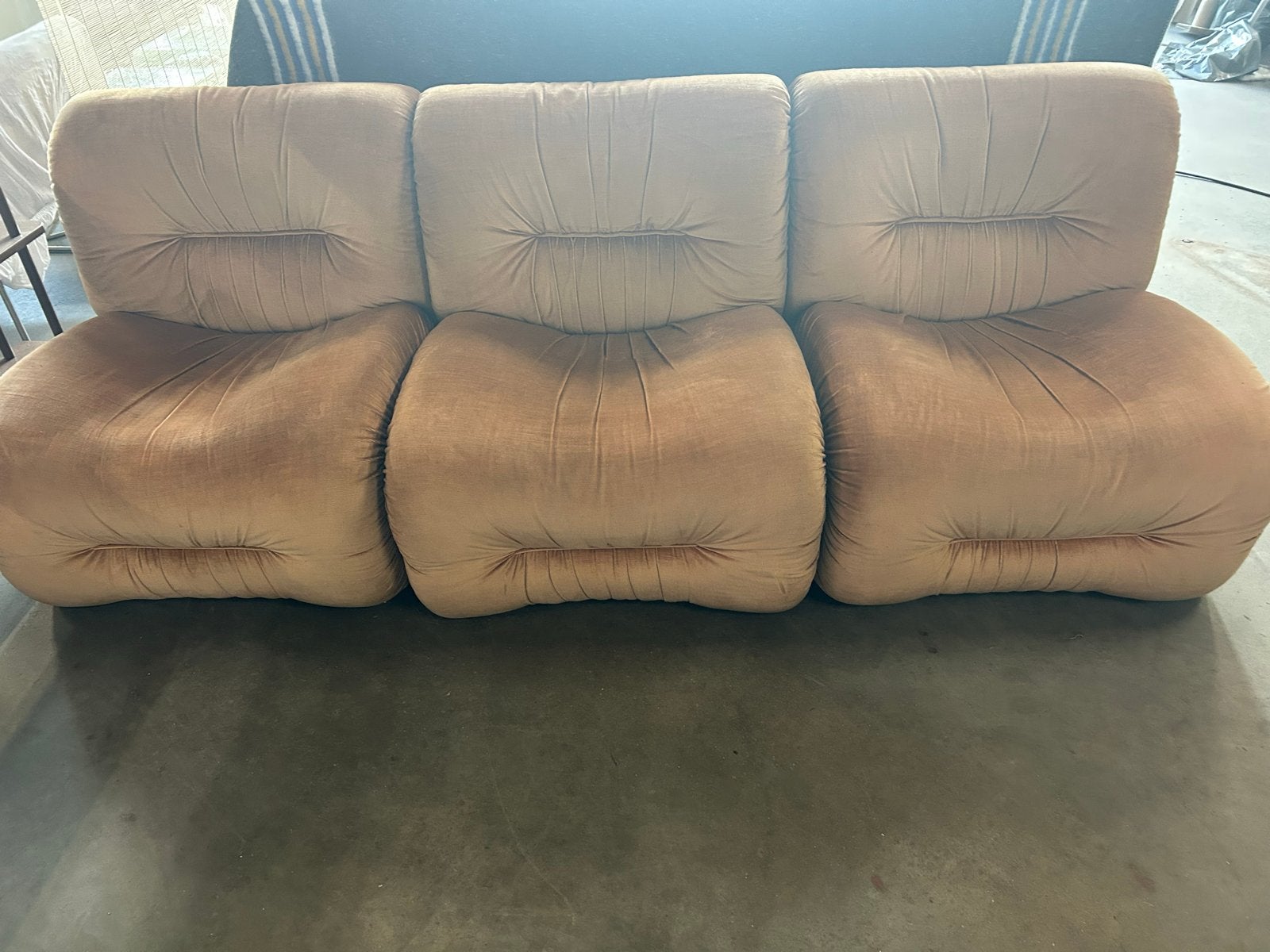 Vintage Italiaanse elementenbank, modulaire bank, Ophalen, Gebruikt, Driepersoons, 75 tot 100 cm