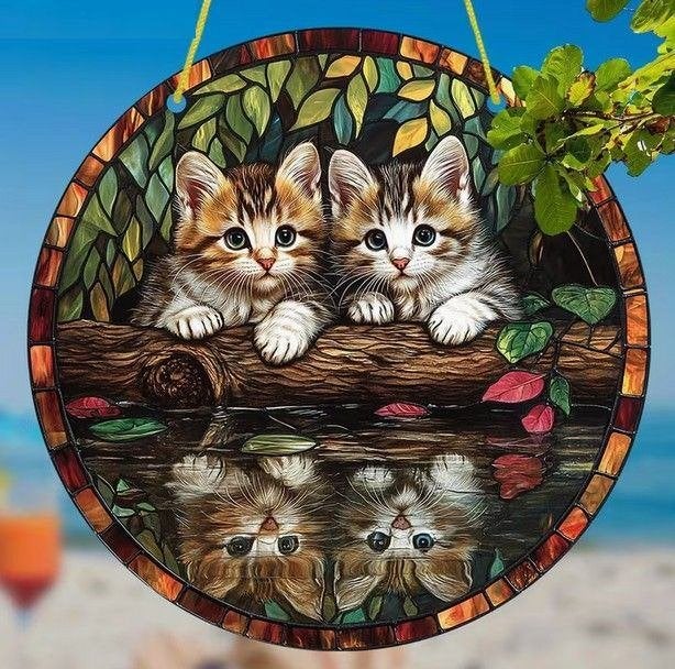 Raamhanger kitten, Verzenden, Meerkleurig, Nieuw, Kunststof