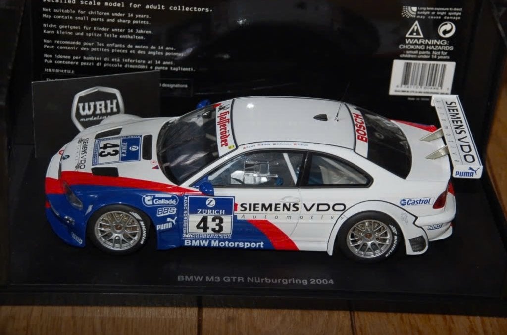 1:18 BMW M3 E46 GTR Nurnbrugring #43 Autoart 80446 inbox WRH, Hobby en Vrije tijd, Verzenden, Zo goed als nieuw, Auto, Autoart