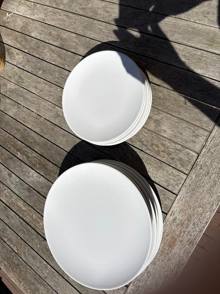 Witte dinerborden - Set van 12 stuks, Ophalen, Gebruikt, Keramiek, Bord(en)