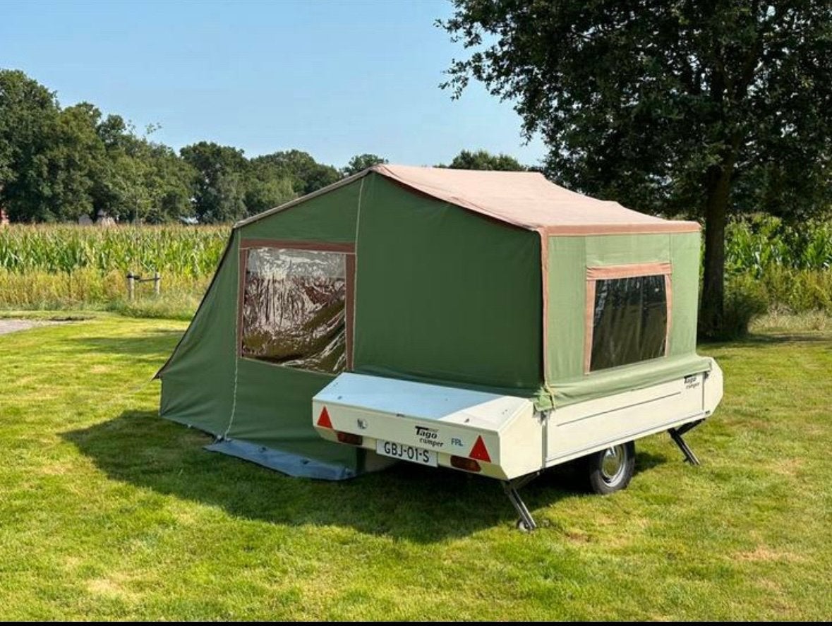 Tago Camper Vouwwagen - Vintage, Caravans en Kamperen, Vouwwagens, Ophalen, Groen, Tot en met 2, Overige merken