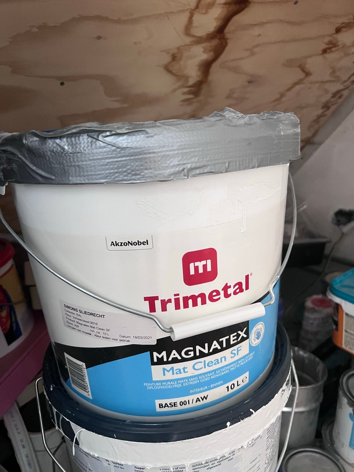 Trimetal Magnatex Mat Clean SF RAL 9016 - 9 liter, Ophalen, 5 tot 10 liter, Wit, Nieuw