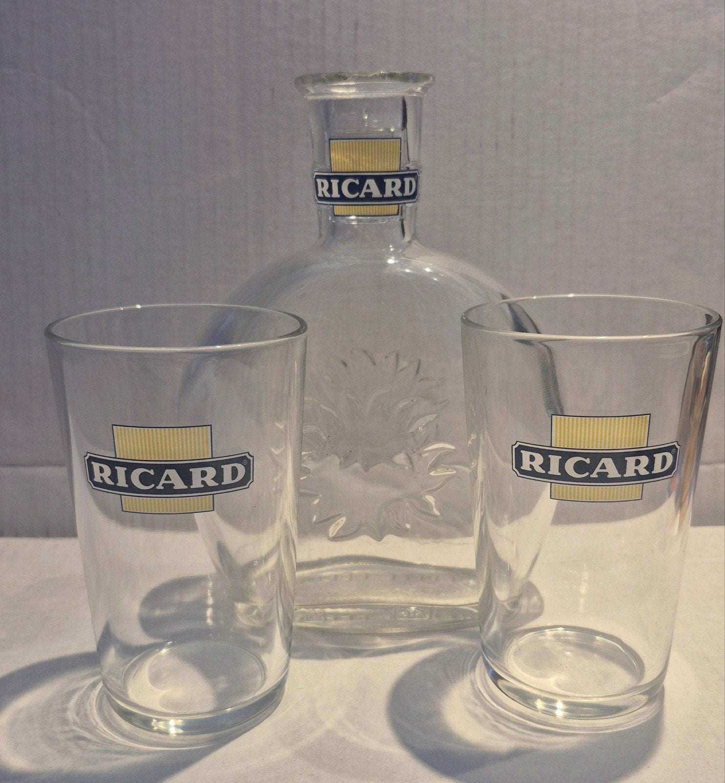 Ricard setje (L), Ophalen of Verzenden, Zo goed als nieuw, Borrel- of Shotglas