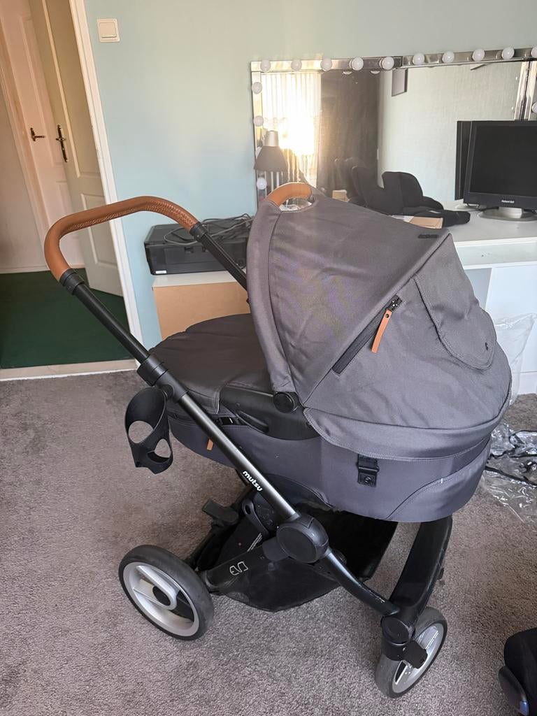 Mutsy EVO 3in1 Urban Nomad kinderwagen met accessoires, Ophalen, Gebruikt, Combiwagen, Met reiswieg