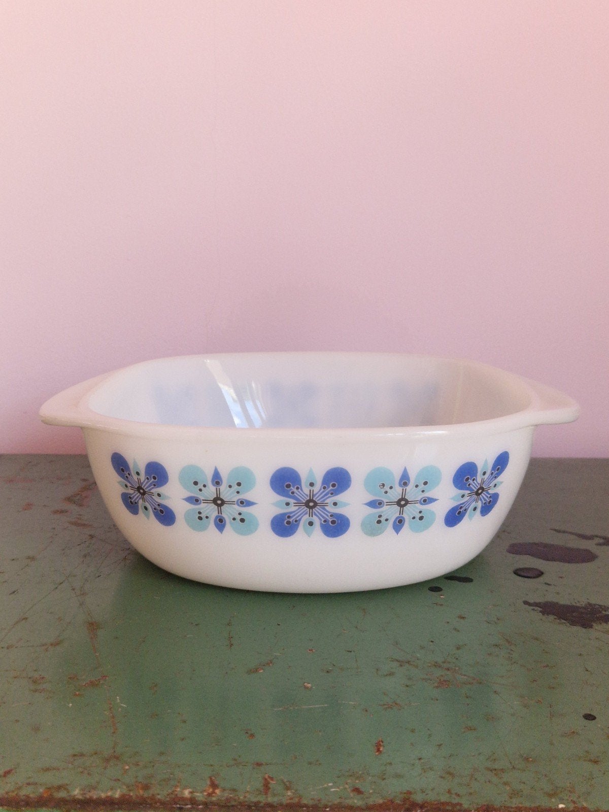 Vintage Schott & Gen Jena Glas Ovenschaal - Blauw, Ophalen of Verzenden