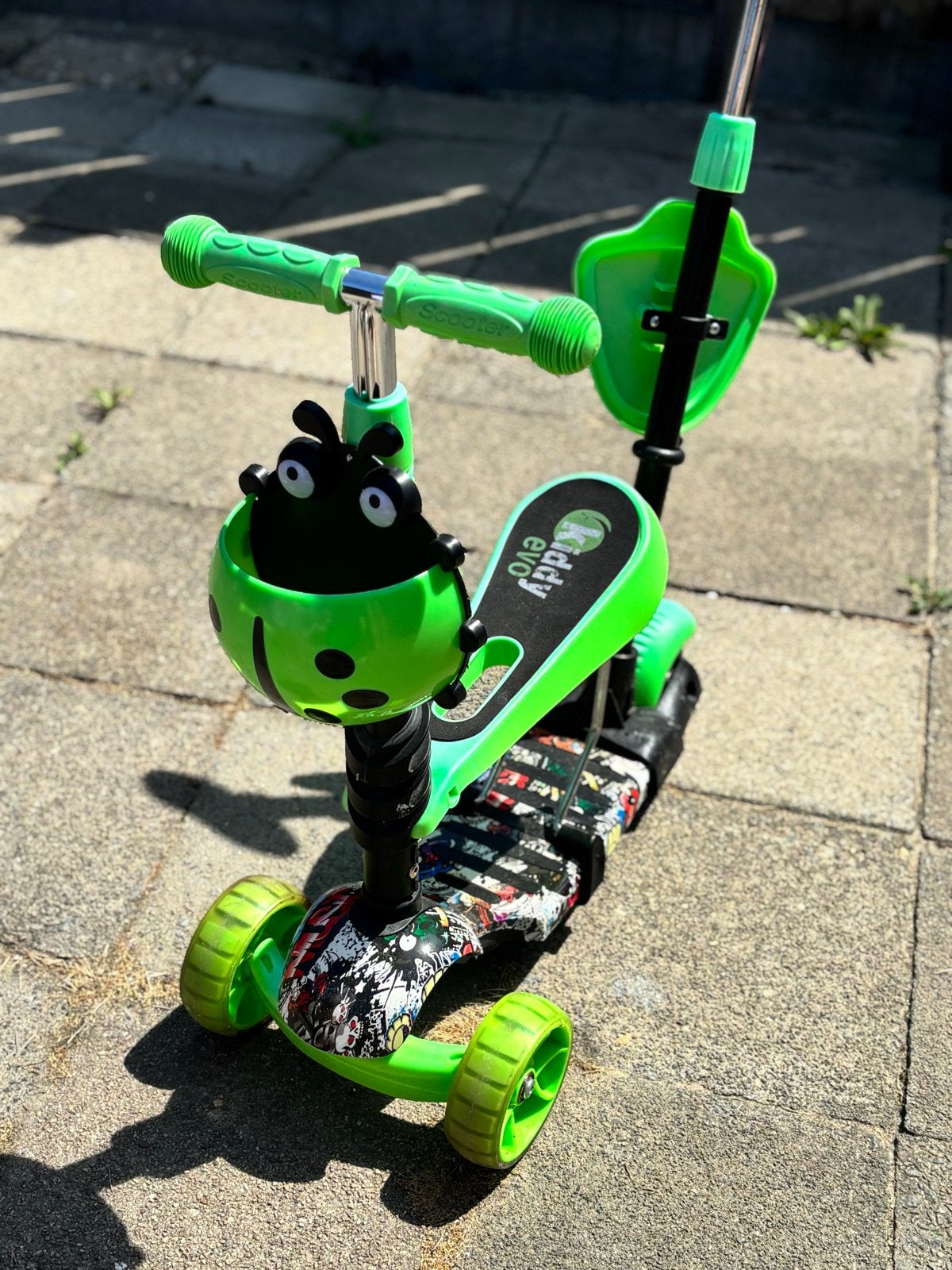 Kiddy Evo Step met zitje en mandje - Groen, Fietsen en Brommers, Steps, Gebruikt, Gewone step, Ophalen