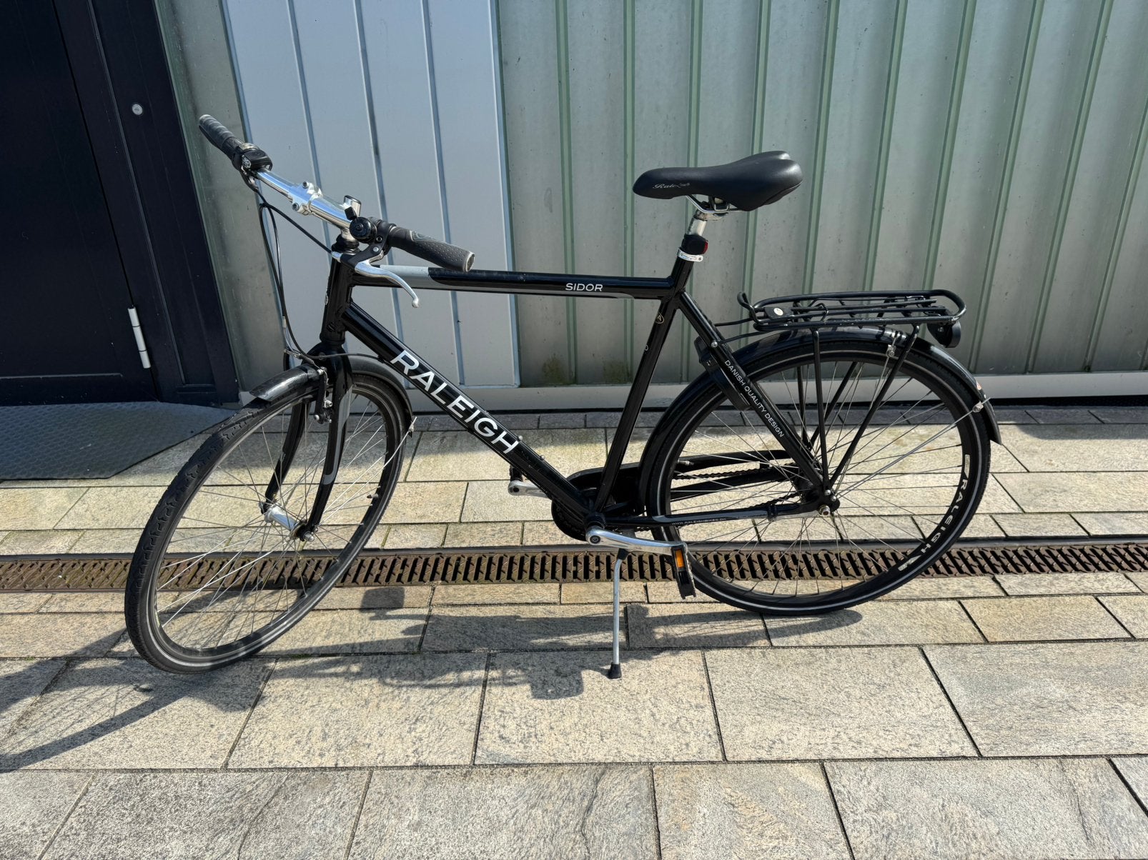 Raleigh Herenfiets - Zwart, Fietsen en Brommers, Fietsen | Heren | Herenfietsen, Gebruikt, Velgrem, Versnellingen, 57 tot 61 cm