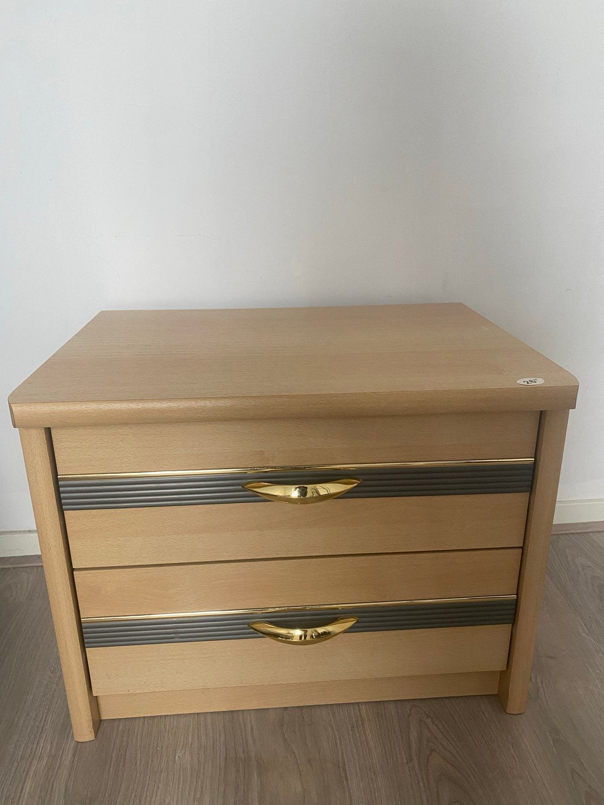 Nachtkastje met 2 lades - Hout, Ophalen, Gebruikt, 55 tot 70 cm, 45 tot 65 cm