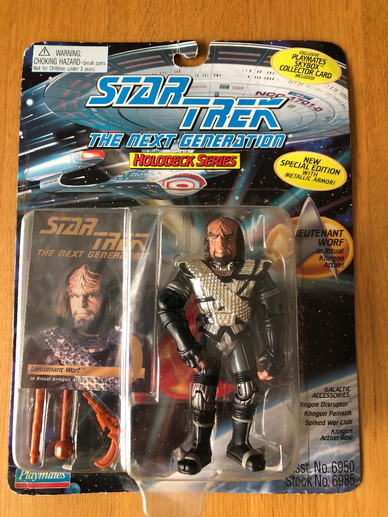 D.020 / Star Trek Figuur in blister "Lieutenant Worf", Verzamelen, Ophalen of Verzenden, Zo goed als nieuw, Film, Beeldje, Replica of Model
