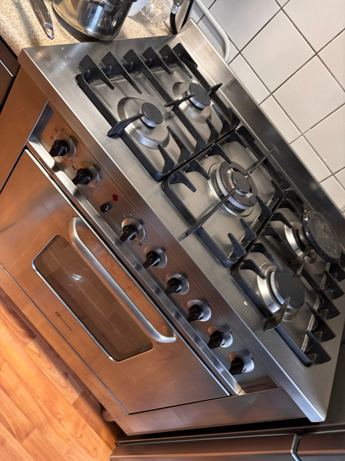 Bauknecht Gasfornuis met Oven - RVS - Vrijstaand, Ophalen, Gebruikt, 60 cm of meer, 4 kookzones