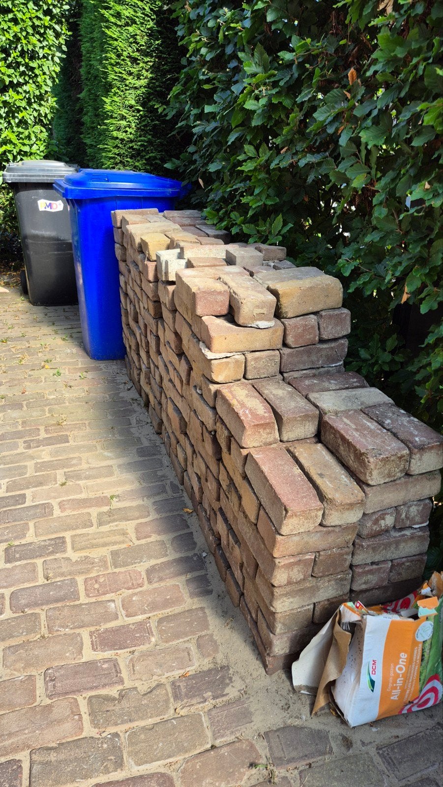 Gebruikte bakstenen voor tuin of bestrating, Doe-het-zelf en Verbouw, Metselstenen, Ophalen, Bakstenen
