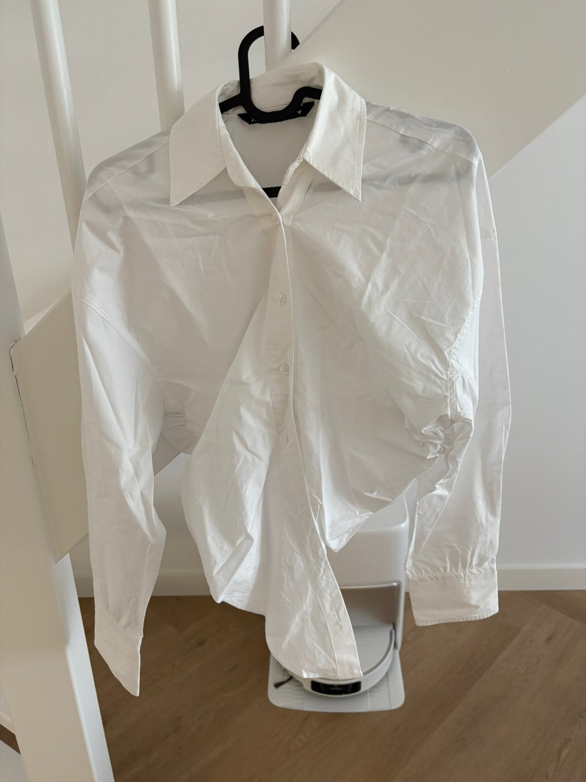 Zara White Cropped Shirt, Ophalen of Verzenden, Zo goed als nieuw, Maat 34 (XS) of kleiner, Wit