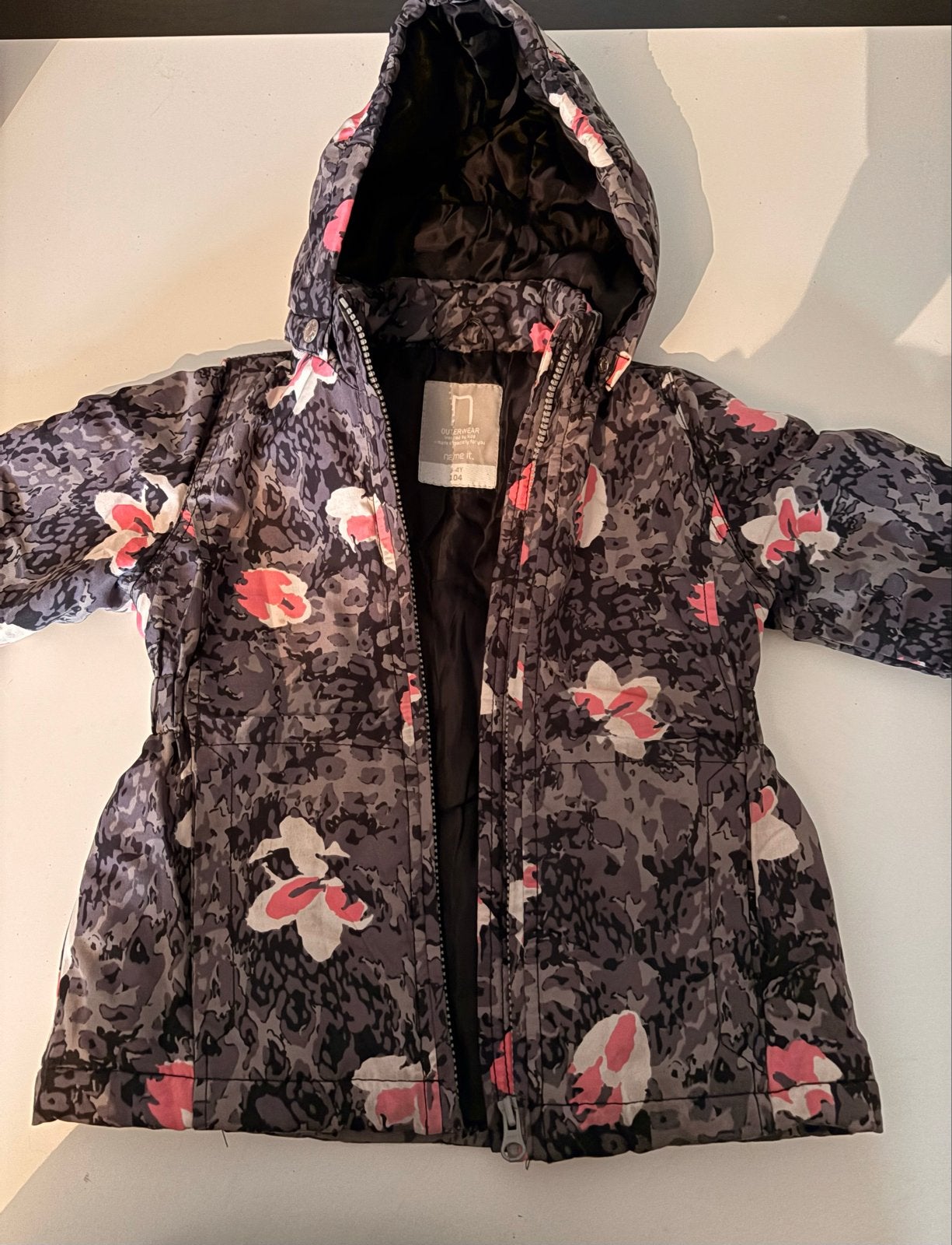 Name It winterjas maat 104 met bloemenprint, Ophalen of Verzenden, Gebruikt, Meisje, Jas