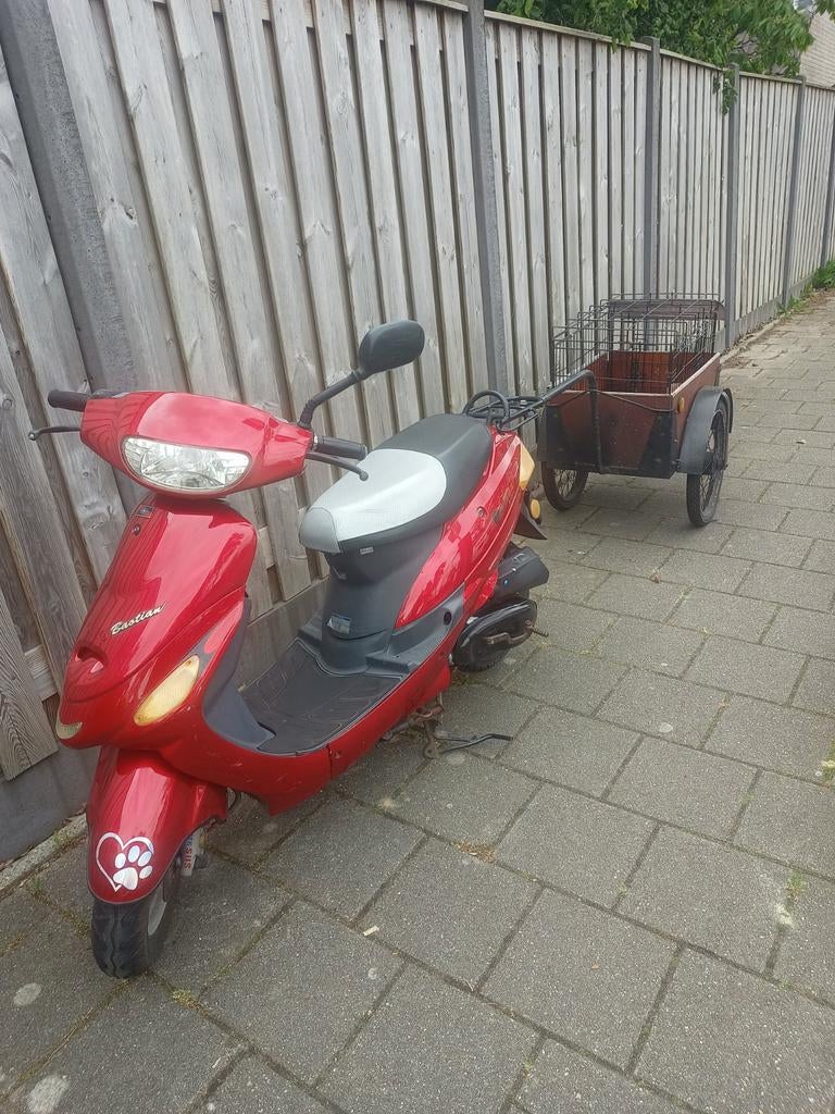 Baotian BT49QT-9 50cc 4-takt Inclusief hondenkar+accesoires, Fietsen en Brommers, Snorfietsen en Snorscooters, Gebruikt, Benzine