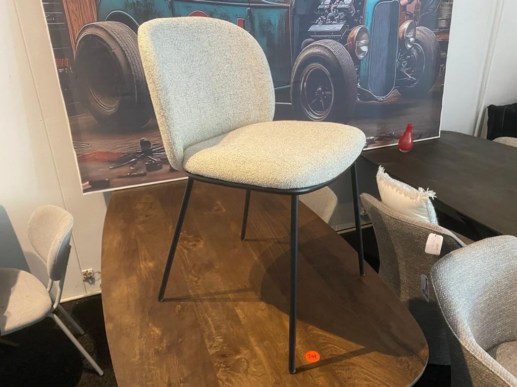 Moderne beige stoffen stoel - Clypso design, Ophalen, Overige kleuren, Nieuw, Stof
