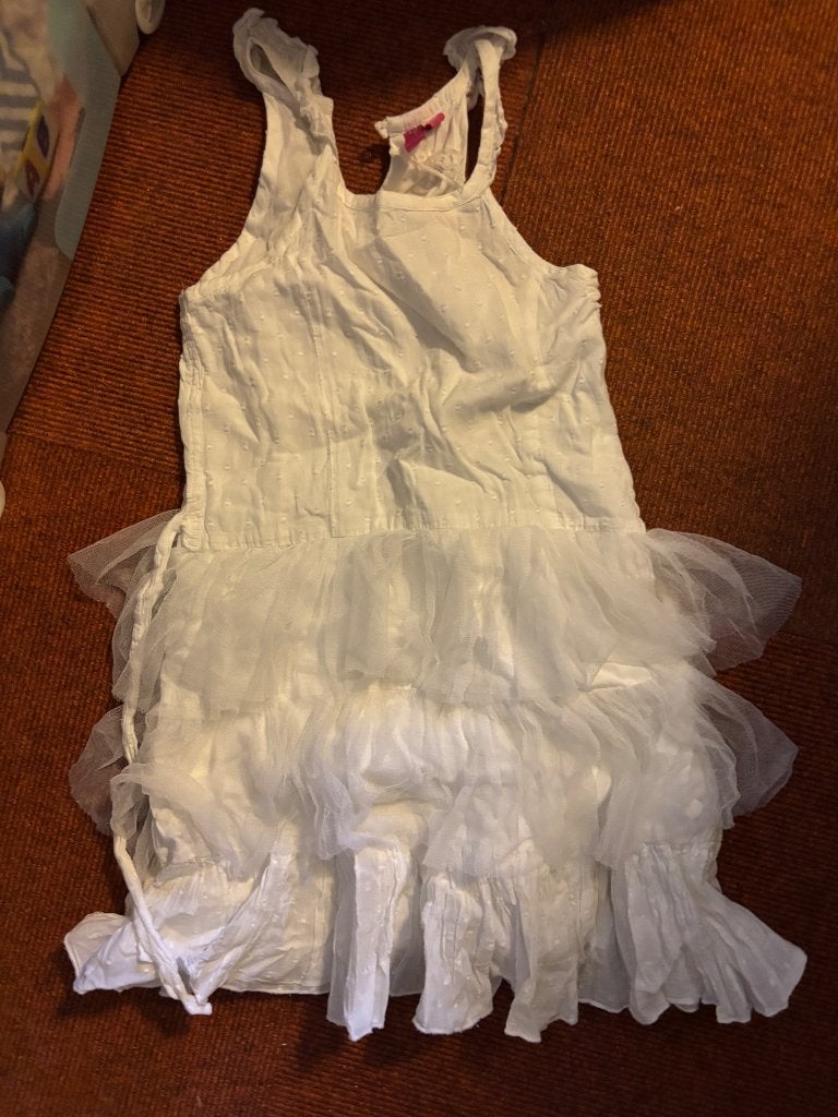 Witte zomer jurk Persival in maat 128/134, Ophalen, Gebruikt, Meisje, Jurk of Rok