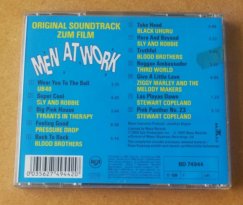 Men At Work Soundtrack CD 1990 Stewart Copeland, Ophalen of Verzenden, Gebruikt