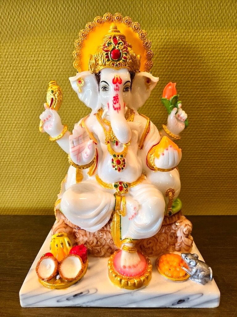 GANESHA BEELD RESIN COLOR 34 CM, Verzamelen, Beelden en Beeldjes, Ophalen of Verzenden, Nieuw, Religie