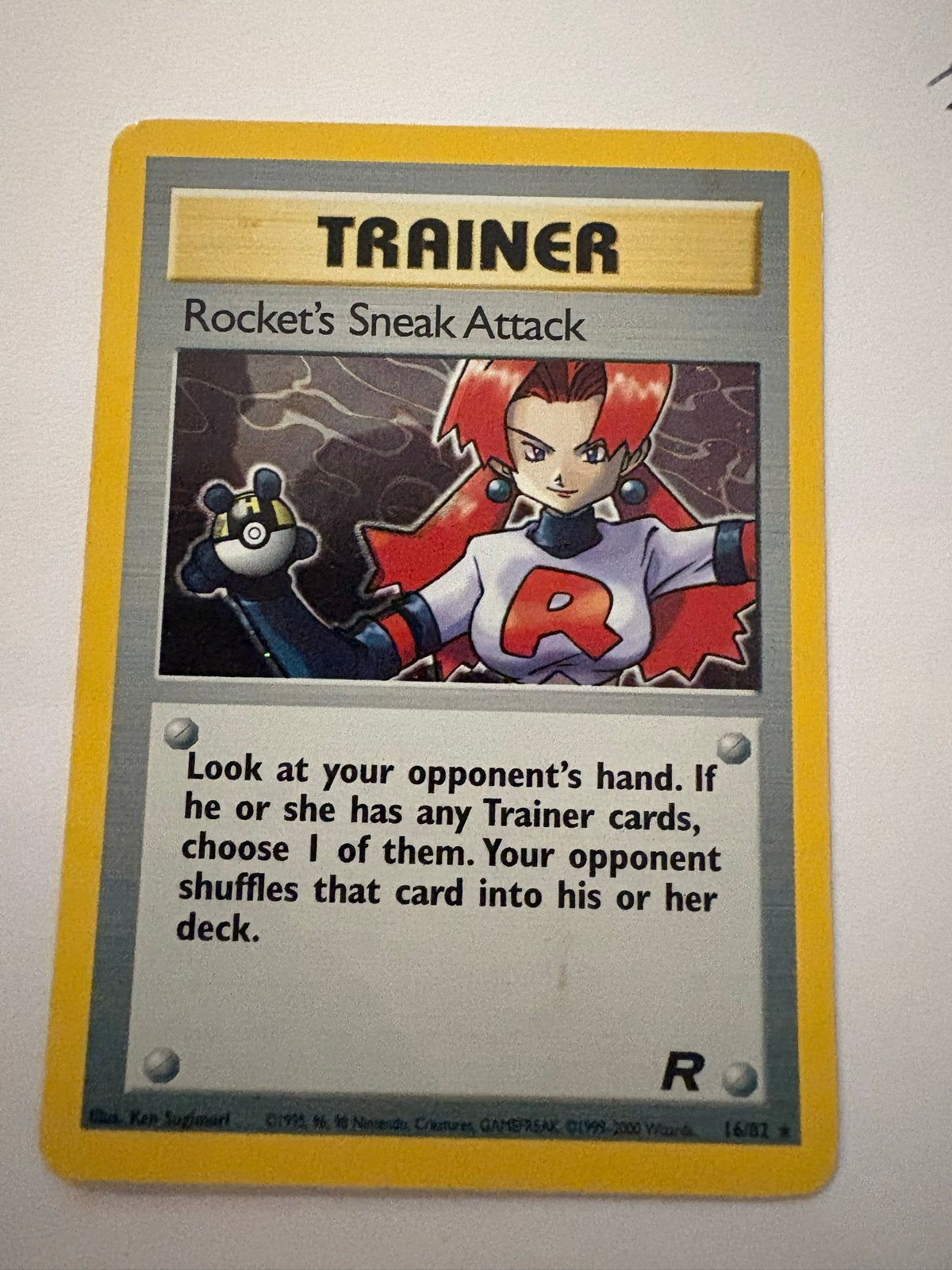 Pokémon Trainer Kaart: Rocket's Sneak Attack (16/82), Ophalen of Verzenden, Zo goed als nieuw, Losse kaart