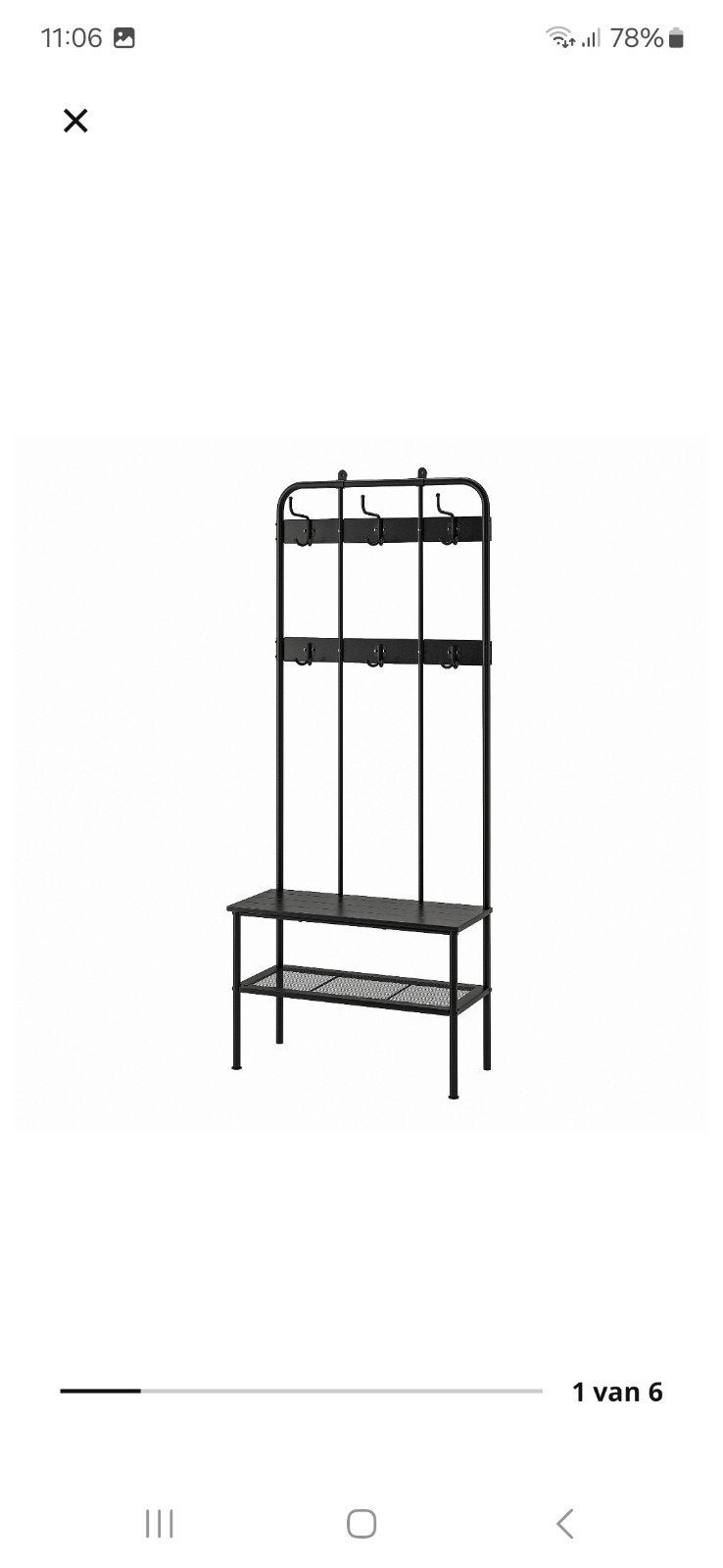 IKEA Nispan kapstok met schoenenrek, Ophalen, Gebruikt, Metaal, Staande kapstok