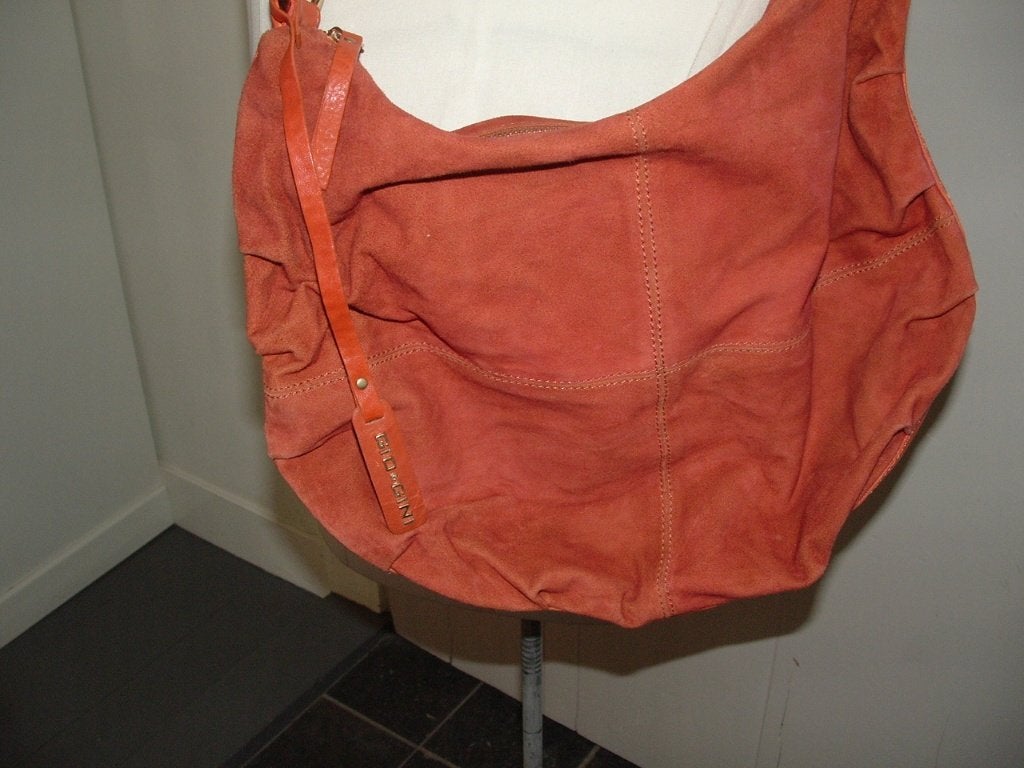 Echt suede Gio Gini schoudertas - tas - damestas, Overige merken, Overige kleuren, Ophalen of Verzenden, Zo goed als nieuw
