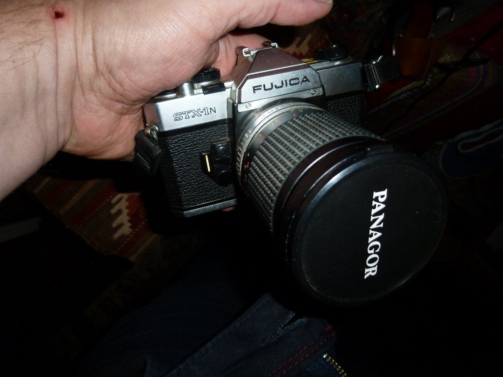 fujica stx 1n tas, flits, 28-80mm doppen, compl werkend, Ophalen of Verzenden, Gebruikt, Spiegelreflex, Overige Merken