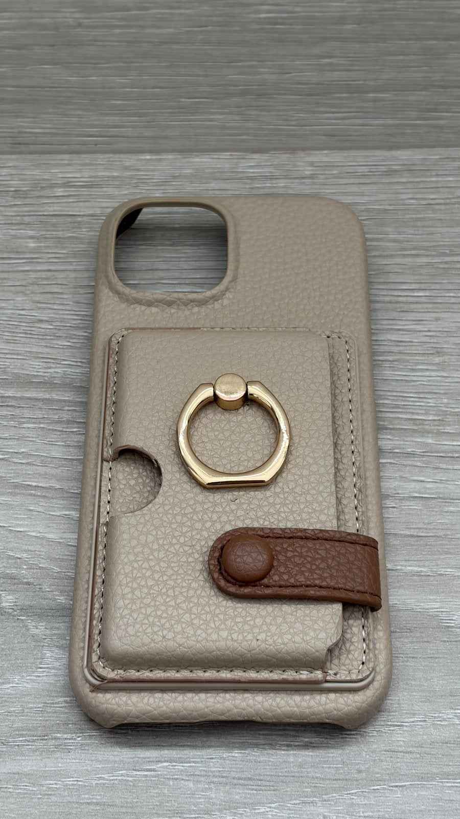 Stijlvol iPhone 15 hoesje met ringhouder en pasjeshouder, Telecommunicatie, Pasjeshouder, IPhone 15, Verzenden, Overige merken